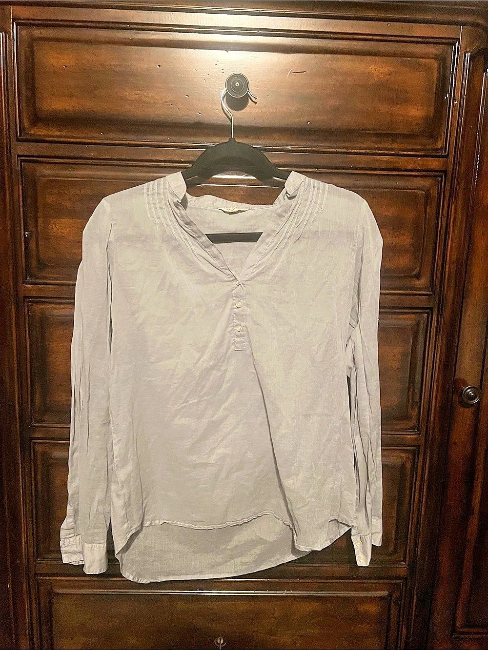 Gray Long Sleeve Blouse Like New